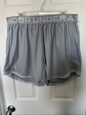 Under Armour Light Gray Athletic Running Shorts